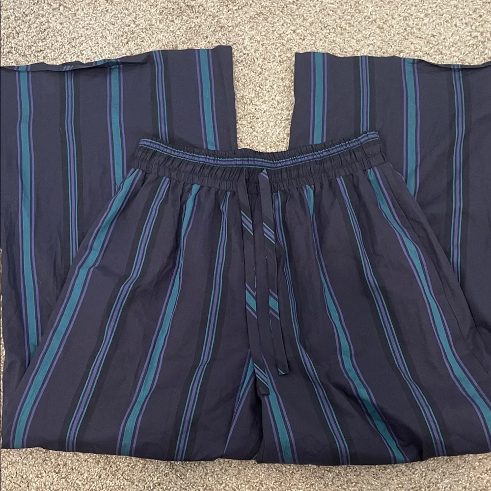 Prabal Gurung Navy and Teal Striped Trousers, Size 0, EUC - Picture 3 of 7